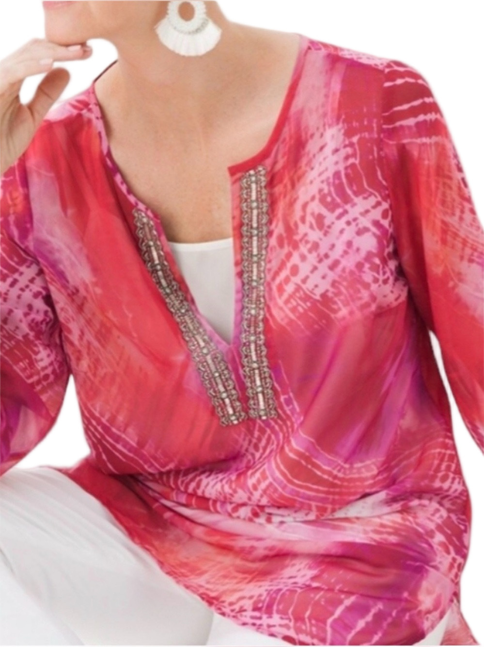 01. WOMENS CHICO’S 2/L DETAIL TOP - Picture 2 of 8